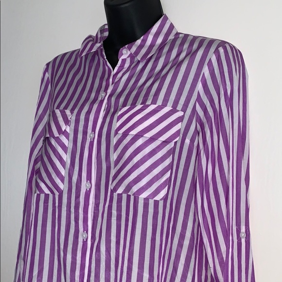 EXPRESS The City Shirt Small Button Up Blouse EUC - Picture 4 of 6